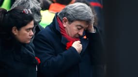 Jean-Luc Mélenchon se rend sur le lieu du drame, mercredi 7 janvier 2015.