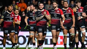 Cyril Baille et les joueurs du Stade Toulousain, le 27 mars 2022