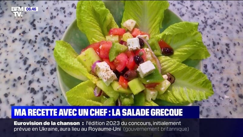 Ma recette avec un chef: la salade grecque avec Adeline François