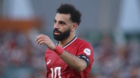 L'attaquant de l'Egypte Mohamed Salah face au Mozambique le 14 janvier 2024