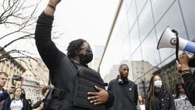 Manifestation à Grand Rapids, dans le Michigan, le 13 avril 2022