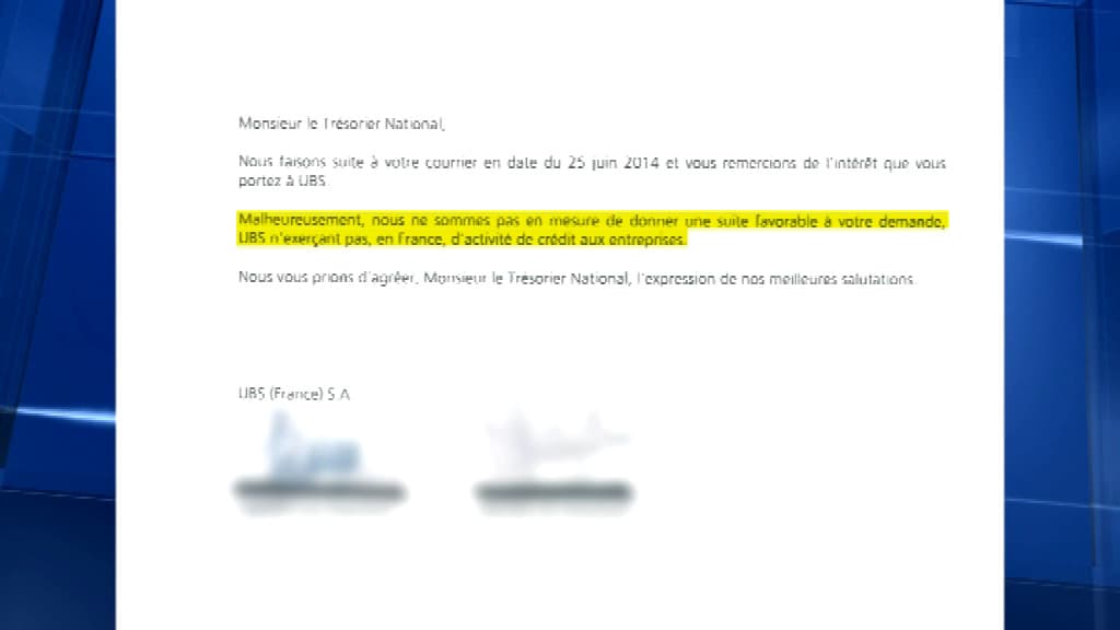 Le refus de la banque UBS d'accorder un prêt au Front national 