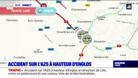 Trafic: accident sur l'A25 à hauteur d'Englos