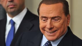 Silvio Berlusconi, lors d'une conférence de presse après son entretien avec le président Giorgio Napolitano.le 29 mars 2013.