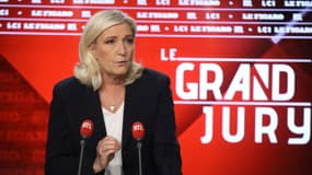 Marine Le Pen sur le plateau du "Grand Jury" RTL-LCI-"Le Figaro" ce dimanche