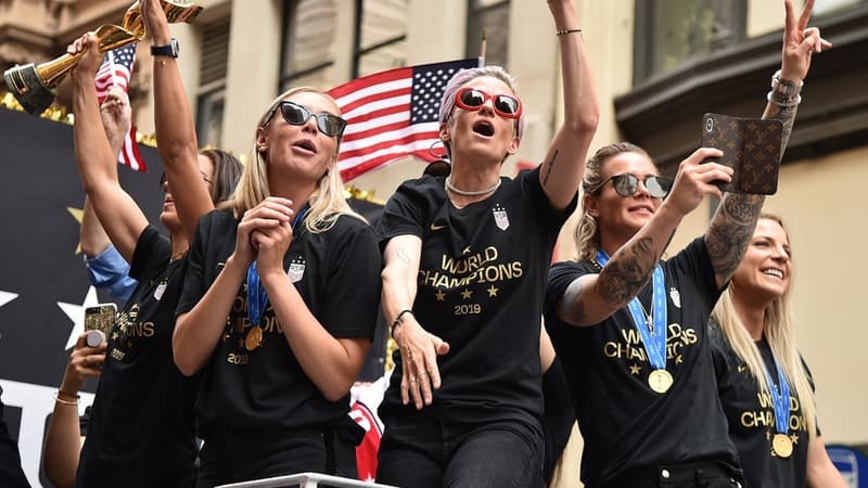 L'équipe victorieuse a défilé à travers New York mercredi.