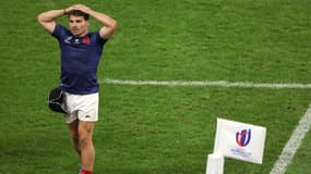 La détresse du capitaine Antoine Dupont après l'élimination des Bleus en quart de finale de la Coupe du monde, 15 octobre 2023