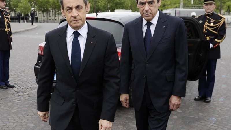 Nicolas Sarkozy et François Fillon lors d'un déplacement commun en 2012