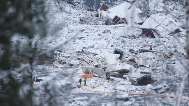 Le glissement de terrain à Gjerdrum en Norvège.
