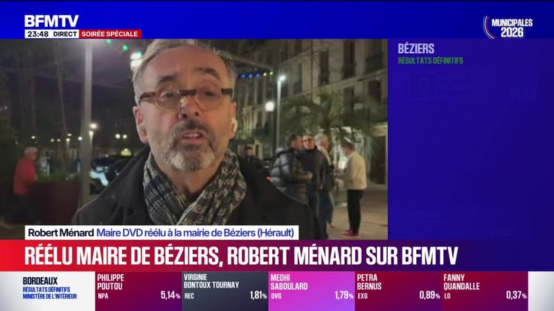 Municipales 2026 à Béziers: "J'ai été élu avec plus de 65% des voix", se félicite Robert Ménard