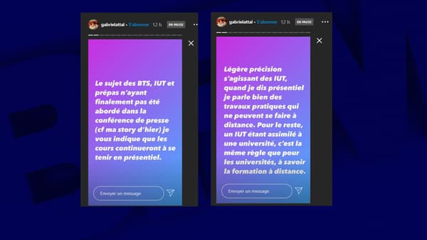 Capture d'écran de la story du porte-parole du gouvernement sur Instagram, le 29 octobre 2020 Capture d'écran de la story du porte-parole du gouvernement sur Instagram, le 29 octobre 2020
