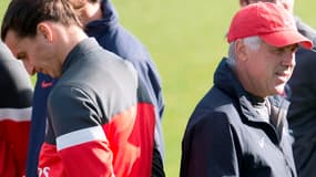 Zlatan Ibrahimovic et Carlo Ancelotti