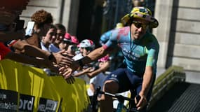 Davide Ballerini lors de la présentation des équipes du Tour de France, le 3 juillet 2025