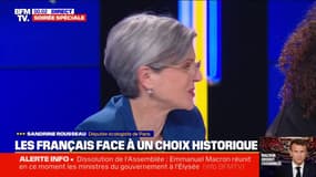 Dissolution de l'Assemblée: "J'appelle toutes les personnes de gauche à se lever", lance Sandrine Rousseau, députée écologiste de Paris