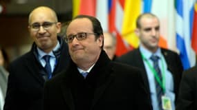 Le président François Hollande à l'issue d'un sommet sur la crise migratoire le 8 mars 2016 à Bruxelles