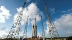 Une fusée Vega au Centre spatial européen de Kourou en février 2015