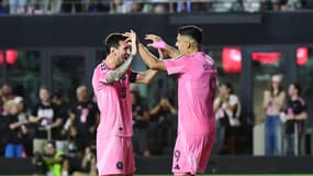 Lionel Messi et Luis Suarez lors de la victoire de l'Inter Miami, le 16 août 2025.