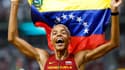 La Vénézuélienne Yulimar Rojas, détentrice du record du monde du triple saut, le 25 août aux Mondiaux d'athlétisme