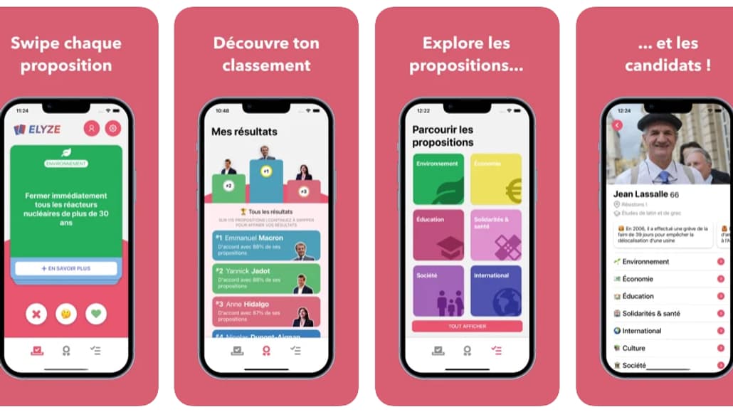 Captures d'écran de l'application Elyze sur l'App Store d'Apple Captures d'écran de l'application Elyze sur l'App Store d'Apple