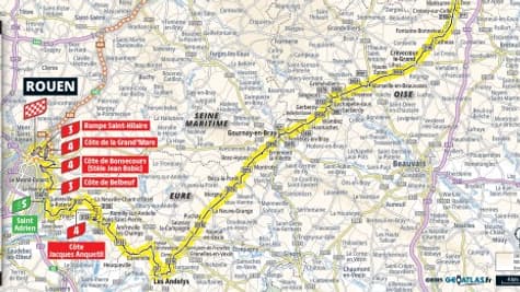 La carte 4e étape Tour de France 2025 