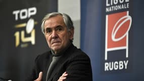 Le président de la Ligue nationale de rugby, René Bouscatel, le 23 mars 2021 au siège de la Ligue à Paris