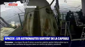 SpaceX: les deux astronautes sortent de la capsule Crew Dragon