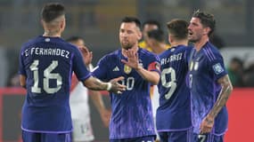 Lionel Messi lors de la victoire de l'Argentine au Pérou (0-2, qualifs Mondial 2026), le 17 octobre 2023