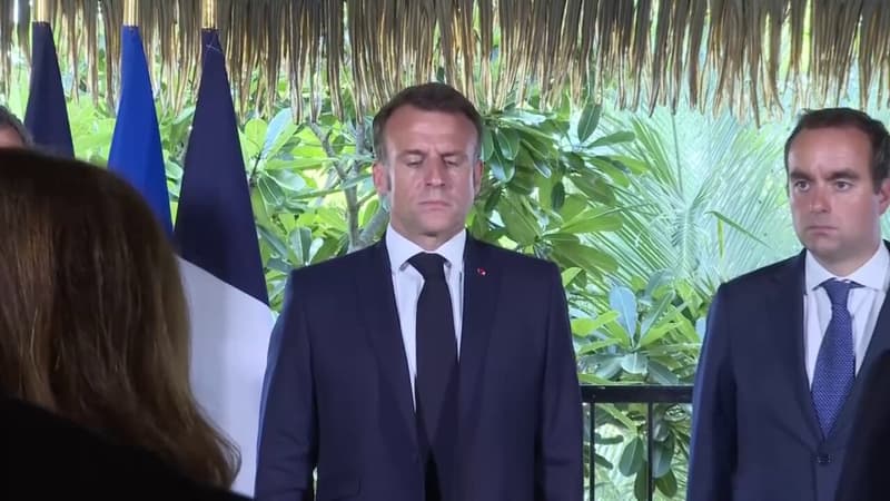 Nouvelle-Calédonie: Emmanuel Macron observe une minute de silence en hommage aux six personnes tuées lors des émeutes