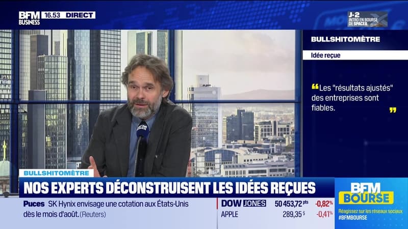 Bullshitomètre : "Les "résultats ajustés" des entreprises sont fiables" - FAUX répond Charles Monot - 10/06