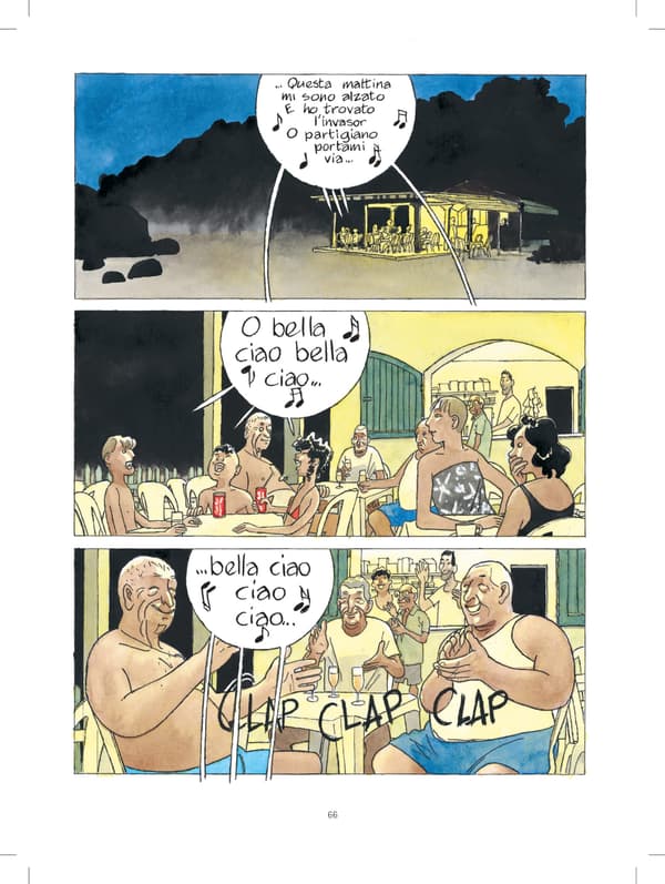 Une case de la BD "Bella Ciao"