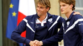 Camille Lacourt et Yannick Agnel à l'Elysée