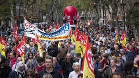 Des manifestants contre la réforme du code du travail, le 12 septembre 2017 à Toulouse. 