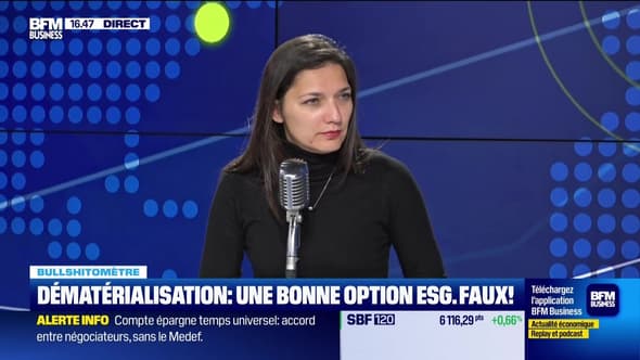 Bullshitomètre : "La dématérialisation, bonne idée d'investissement ESG" - FAUX répond Léa Dunand-Chatellet - 23/04