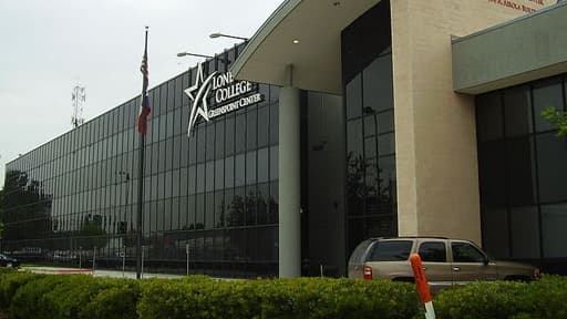 L'un des bâtiments de l'université Lone Star, à Houston, au Texas.