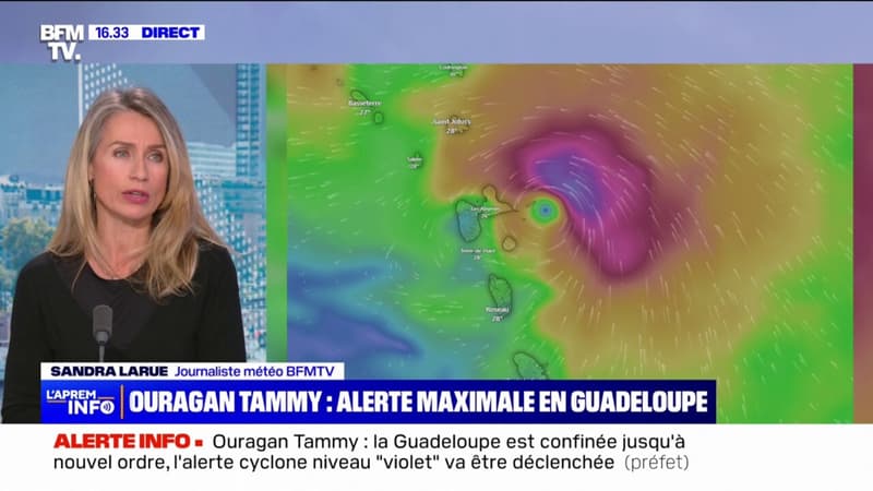 Ouragan Tammy en Guadeloupe: des rafales de vent jusqu'à 150 km/h et de très fortes précipitations attendues