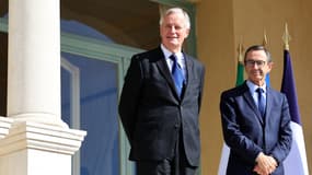 Michel Barnier et Bruno Retailleau à Menton le 18 octobre 2024
