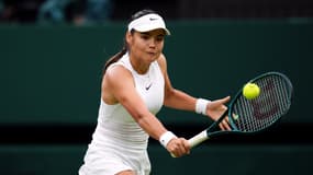 Emma Raducanu lors de son 8e de finale à Wimbledon, le 7 juillet 2024.