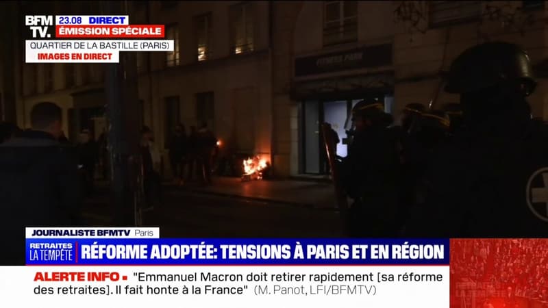 Paris: les manifestants se regroupent dans le quartier de la Bastille