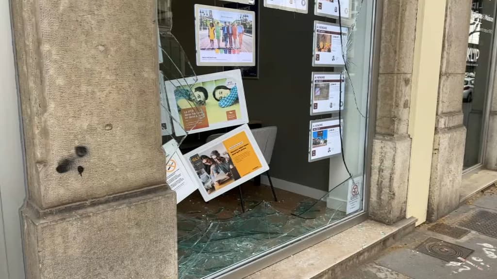 Une agence immobilière située avenue Maréchal de Saxe saccagée par les manifestants ce jeudi. Une agence immobilière située avenue Maréchal de Saxe saccagée par les manifestants ce jeudi.
