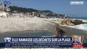 À Nice, elle lutte contre la pollution en ramassant les déchets plastiques sur la plage
