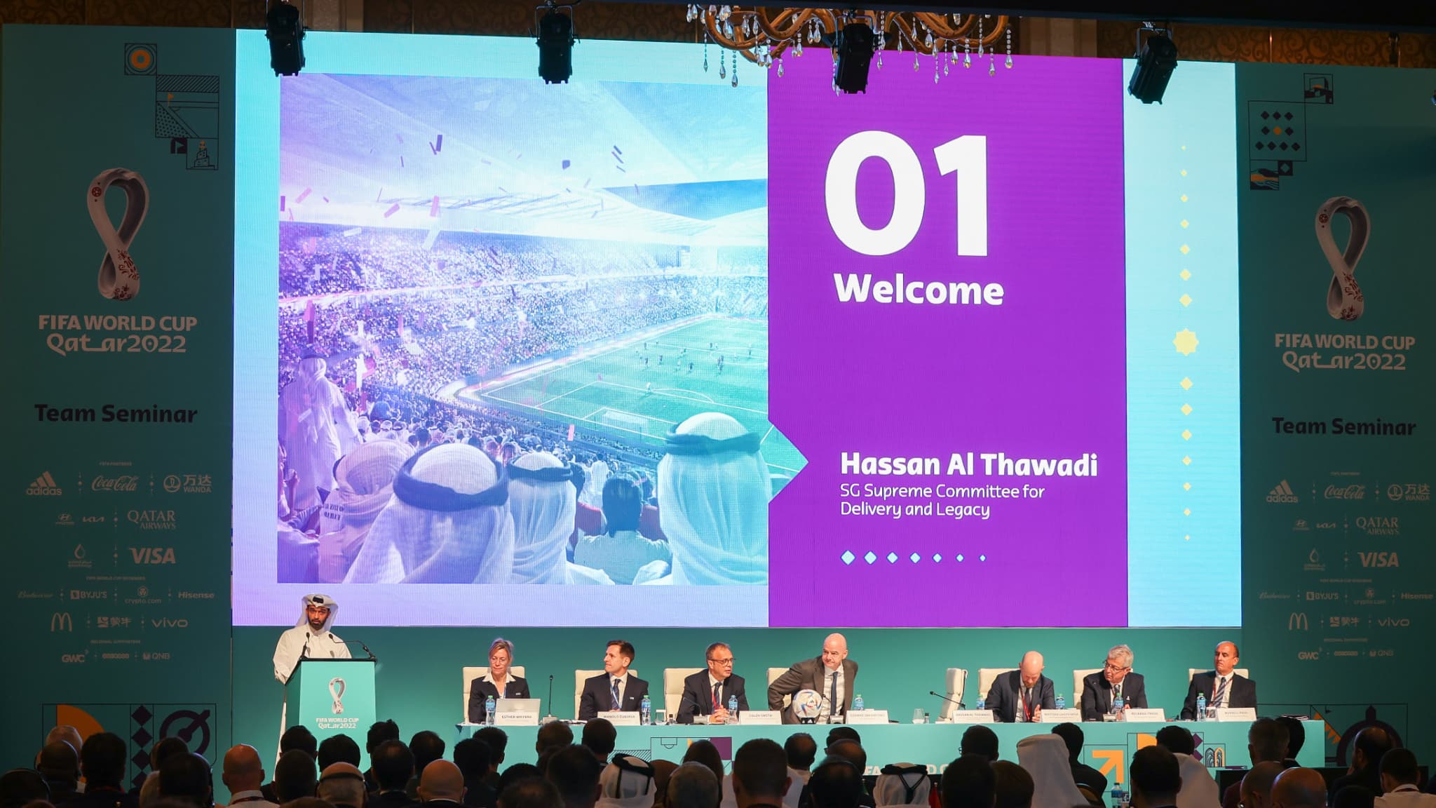Un séminaire de la Fifa au Qatar, le 1er avril 2022