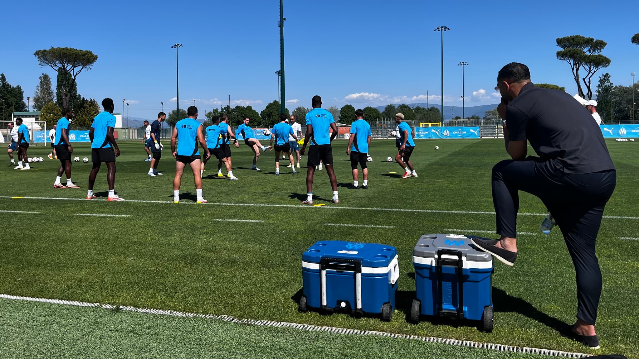 L’entraînement de l'OM à Rome, le 1er mai 2025 L’entraînement de l'OM à Rome, le 1er mai 2025