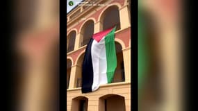 Un drapeau palestinien a été accroché sur la façade de Sciences Po Menton, ce mardi 8 octobre