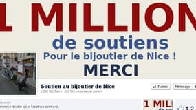 La page Facebook e "Soutien au bijoutier de Nice"  revendiquait samedi 1,2 million de "fans