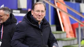 John Textor, le propriétaire de l'OL, en marge d'un match de Ligue 1 au Groupama Stadium en janvier 2025