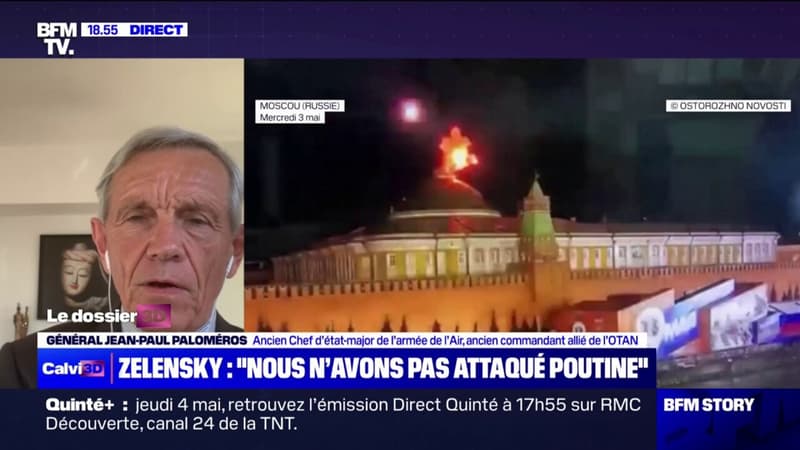 Pour le général Jean-Paul Paloméros (ancien Chef d'état-major de l'armée de l'air), l'explosion des drones au-dessus du Kremlin a tout d'un 