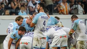Les joueurs de Bayonne lors d'un amical contre l'UBB, le 20 août 2022