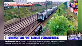 Essonne: une voiture finit sur les voies du RER C