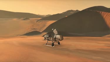 Modélisation du drone Dragonfly, qui explorera Titan à partir de 2034.