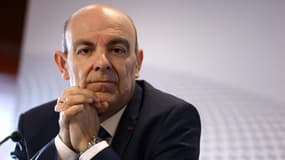 Eric Trappier, PDG de Dassault Aviation, lors de la présentation des résultats de l'année 2022, le 9 mars 2023 à Saint-Cloud dans les Hauts-de-Seine